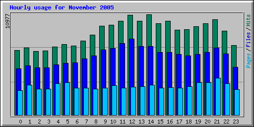 Hourly usage for November 2005