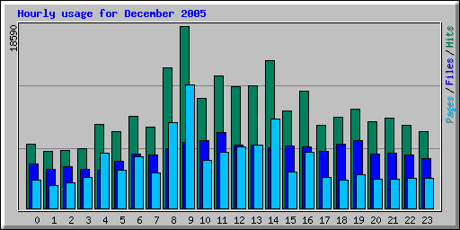 Hourly usage for December 2005